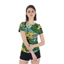 Seamless Pattern With Cucumber Slice Flower Colorful Hand Drawn Background With Vegetables Wallpaper Back Cut Out Sport T-Shirt View2