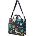 Seamless-pattern-with-breakfast-symbols-morning-coffee Square Shoulder Tote Bag View1