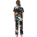Seamless-pattern-with-breakfast-symbols-morning-coffee Kids  Satin Short Sleeve Pajamas Set View2