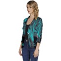 Angry Male Lion Predator Carnivore Women s One-Button 3/4 Sleeve Short Jacket View2