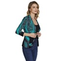 Angry Male Lion Predator Carnivore Women s One-Button 3/4 Sleeve Short Jacket View3