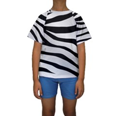 White Tiger Skin Kids  Short Sleeve Swimwear