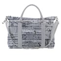 Black And White Hand Drawn Doodles Abstract Pattern Bk Carry-on Travel Shoulder Bag View2