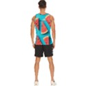 Watermelon Blue Background Men s Wide Collar Tank Top View4