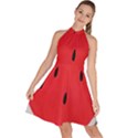 Watermelon Pillow Fluffy Sleeveless Halter Neck A-Line Dress View1