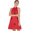 Watermelon Pillow Fluffy Sleeveless Halter Neck A-Line Dress View2