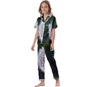 White Flower Kids  Satin Short Sleeve Pajamas Set View1