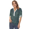 Wooden Wall Zip Up Long Sleeve Blouse View2