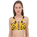 Yellow Regal Filagree Pattern Cage Up Bikini Top View1