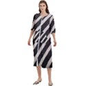 Yellow Regal Filagree Pattern Women s Cotton 3/4 Sleeve Nightgown View1