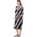 Yellow Regal Filagree Pattern Women s Cotton 3/4 Sleeve Nightgown View2