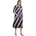 Yellow Regal Filagree Pattern Women s Cotton 3/4 Sleeve Nightgown View3
