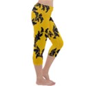 Yellow Regal Filagree Pattern Capri Yoga Leggings View3