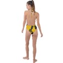 Yellow Regal Filagree Pattern Backless Halter One Piece Swimsuit View2