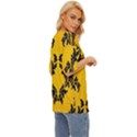 Yellow Regal Filagree Pattern Oversized Basic T-Shirt View3