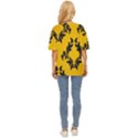 Yellow Regal Filagree Pattern Oversized Basic T-Shirt View4