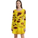Beautiful Sunflowers Long Sleeve Velour Skater Dress View1