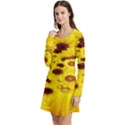 Beautiful Sunflowers Long Sleeve Velour Skater Dress View2