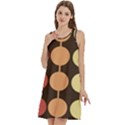 Pattern Circle Retro Design Round Neck Sleeve Casual Dress With Pockets View3