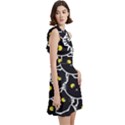 Cat Pattern Pet Drawing Eyes Cocktail Party Halter Sleeveless Dress With Pockets View3