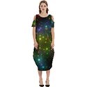 Stars Coloured Lights Background Cold Shoulder Loose Fit Dress With Pockets View1