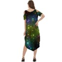 Stars Coloured Lights Background Cold Shoulder Loose Fit Dress With Pockets View4