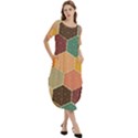 Hexagonal Pattern Vector Cold Shoulder Loose Fit Dress With Pockets View3