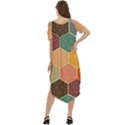 Hexagonal Pattern Vector Cold Shoulder Loose Fit Dress With Pockets View4