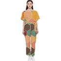 Hexagonal Pattern Vector Batwing Lightweight Chiffon Jumpsuit View1