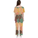 Hexagonal Pattern Vector Batwing Lightweight Chiffon Jumpsuit View2