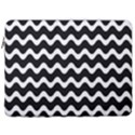 Wave-black White 17  Vertical Laptop Sleeve Case With Pocket View1