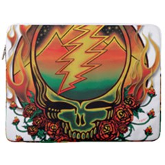 Grateful Steal Your Face Deadhead Hippie Logo Symbol 17  Vertical Laptop Sleeve Case With Pocket