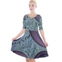 Converge Diverge Mingle Mix Divide Quarter Sleeve A-Line Dress With Pockets View1
