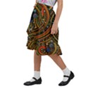 Swirl Vortex Emoji Cyclone Motion Art Kids  Ruffle Flared Wrap Midi Skirt View2
