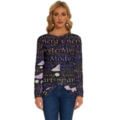 Footprints Path Mystery Unknown Long Sleeve Crew Neck Pullover Top