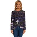 Footprints Path Mystery Unknown Long Sleeve Crew Neck Pullover Top View1