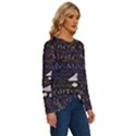Footprints Path Mystery Unknown Long Sleeve Crew Neck Pullover Top View3