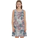 Leaves Pattern Background Nature Round Neck Sleeve Casual Dress With Pockets View1