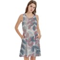 Leaves Pattern Background Nature Round Neck Sleeve Casual Dress With Pockets View2