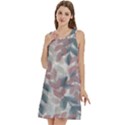Leaves Pattern Background Nature Round Neck Sleeve Casual Dress With Pockets View3