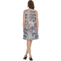 Leaves Pattern Background Nature Round Neck Sleeve Casual Dress With Pockets View4