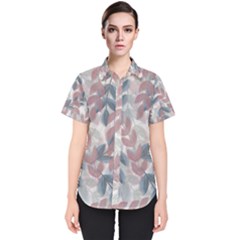 Leaves Pattern Background Nature Women s Short Sleeve Shirt