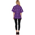 White pentacle and purple pattern Women s Batwing Button Up Shirt View4
