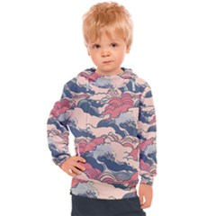 Waves Ocean Sea Water Pattern Rough Seas Digital Art Nature Nautical Kids  Hooded Pullover