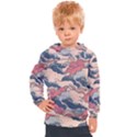 Waves Ocean Sea Water Pattern Rough Seas Digital Art Nature Nautical Kids  Hooded Pullover View1