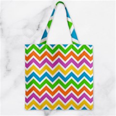 Chevron Pattern Design Texture Zipper Grocery Tote Bag