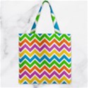 Chevron Pattern Design Texture Zipper Grocery Tote Bag View1