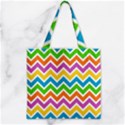 Chevron Pattern Design Texture Zipper Grocery Tote Bag View2