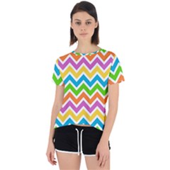 Chevron Pattern Design Texture Open Back Sport T-shirt