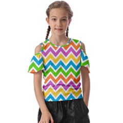 Chevron Pattern Design Texture Kids  Butterfly Cutout T-shirt